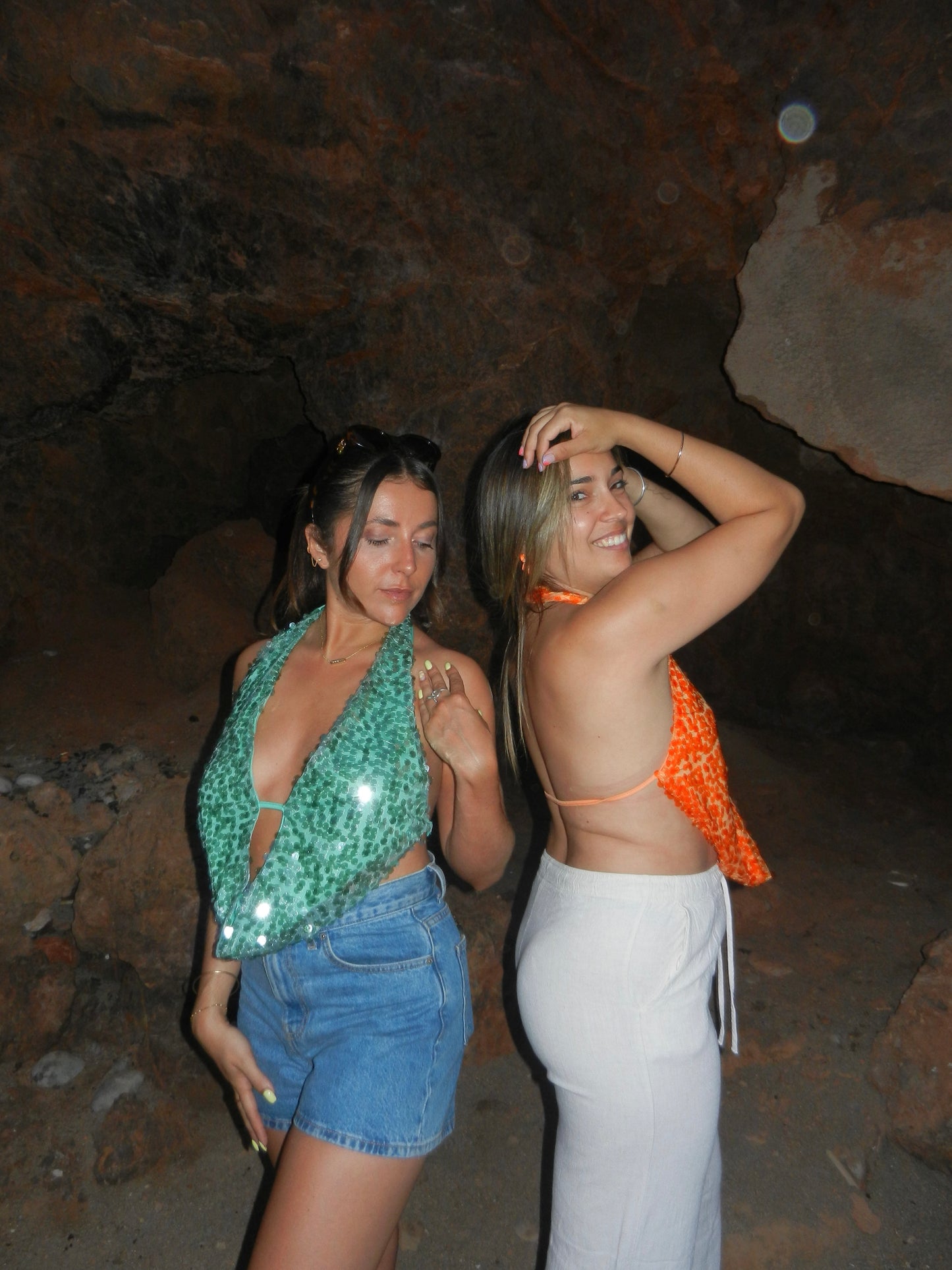 Top à sequins Ivy orange
