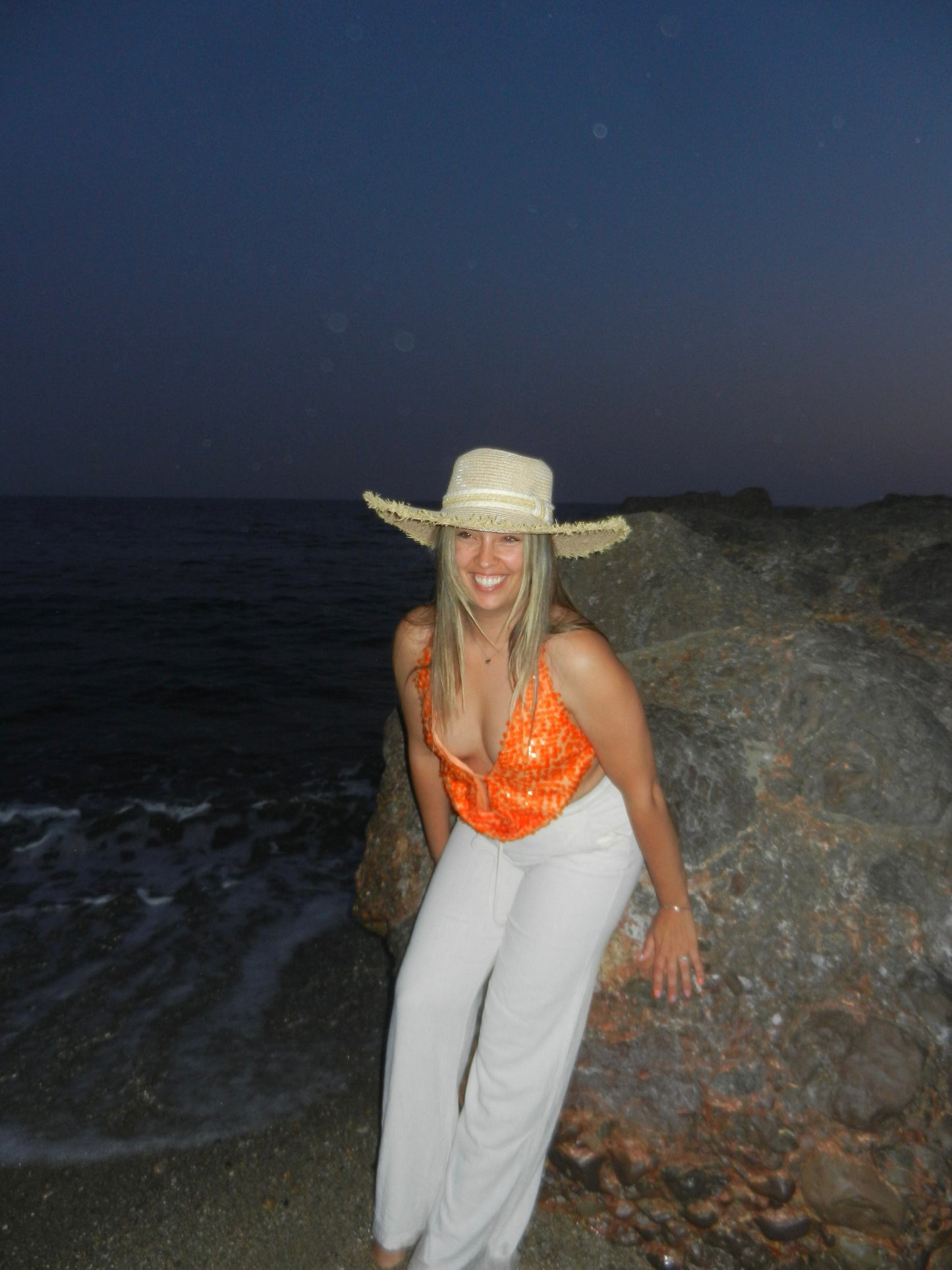 Top à sequins Ivy orange